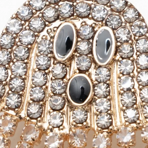 Halloween Rhinestone Ghost Earrings. - Picture 4 of 7